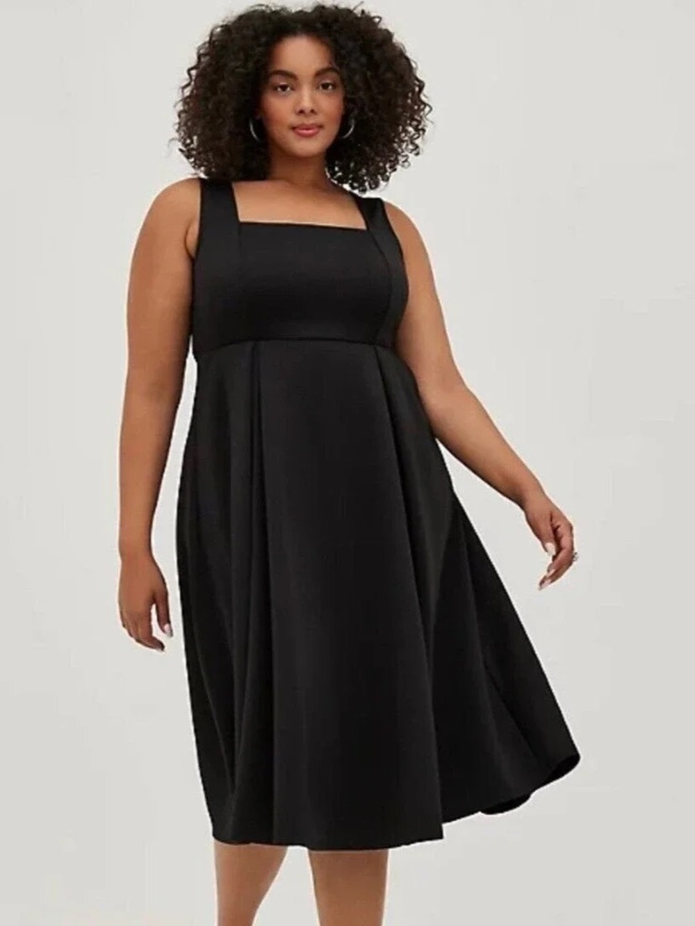 Torrid Scuba Square Neck Midi Dress Size 4X Black Goth Wedding Formal Party